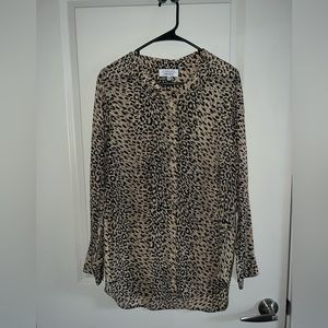 & other stories oversized button up shirt in leopard print. Size 4